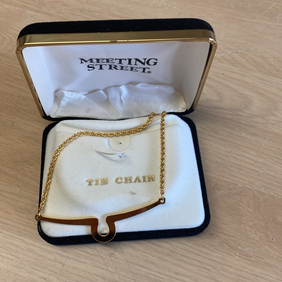 NWT Meeting Street Men Gold-Tone Tie Chain - Picture 3 of 4